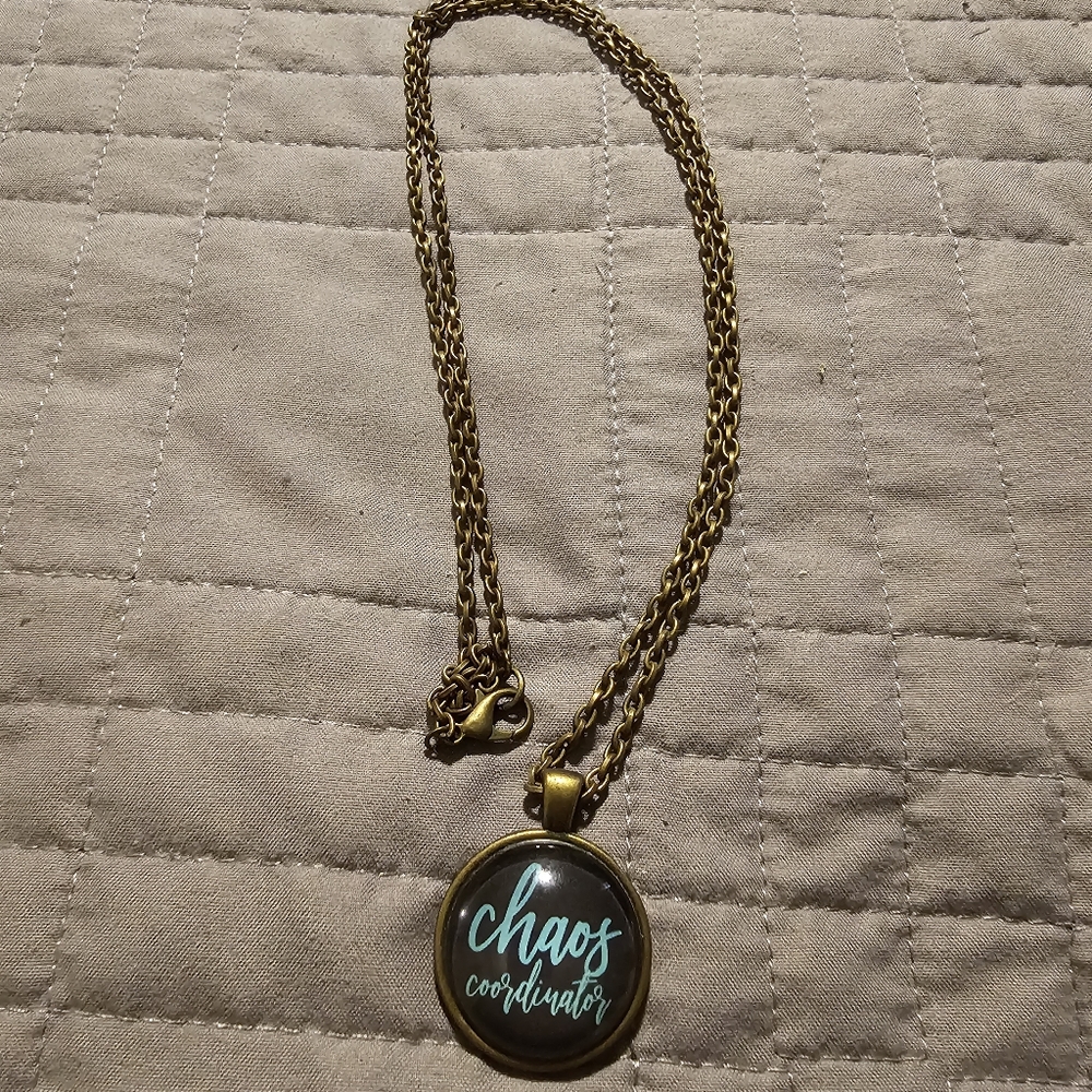 Antique Bronze Inspirational Necklace (Chaos Coordinator)